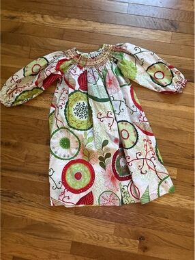 Le Za Me smocked bishop dress girls 6x